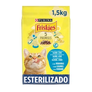 1.5 kg Purina Friskies Sterilized Pienso para gatos con salmón, atún y verduras