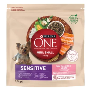 1.5 kg Purina One Adult Mini Bifensis Sensitive Salmón y Arroz pienso para perros