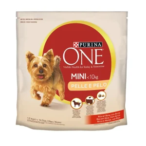 1.5 kg Purina One Mini Piel y Pelaje de Buey y Arroz pienso para perros