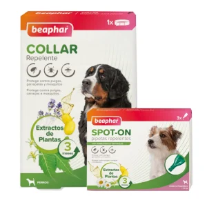 1 collar x 65 cm + 3 pipetas >15 kg Beaphar Pipetas y Collar Repelente para perros ¡Pack ahorro!