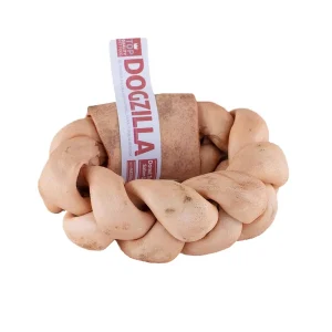 1 hueso Dogzilla hueso donut trenzado de cordero para perros
