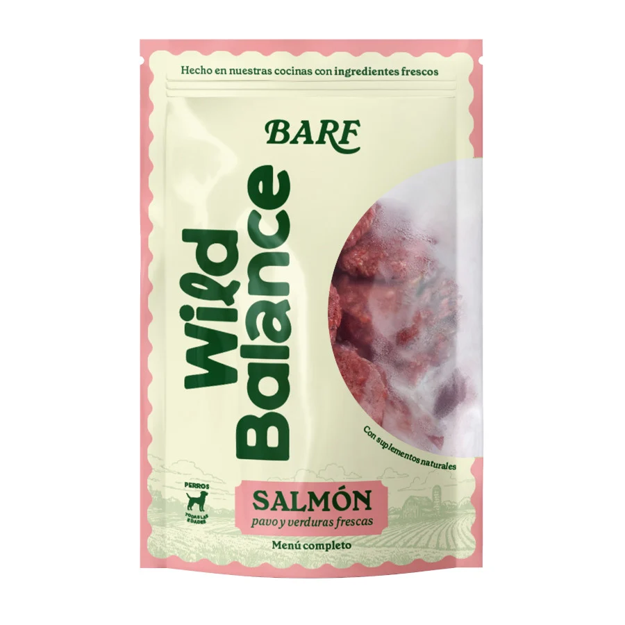 Wild Balance Barf Menú salmón con verduras comida congelada para perros