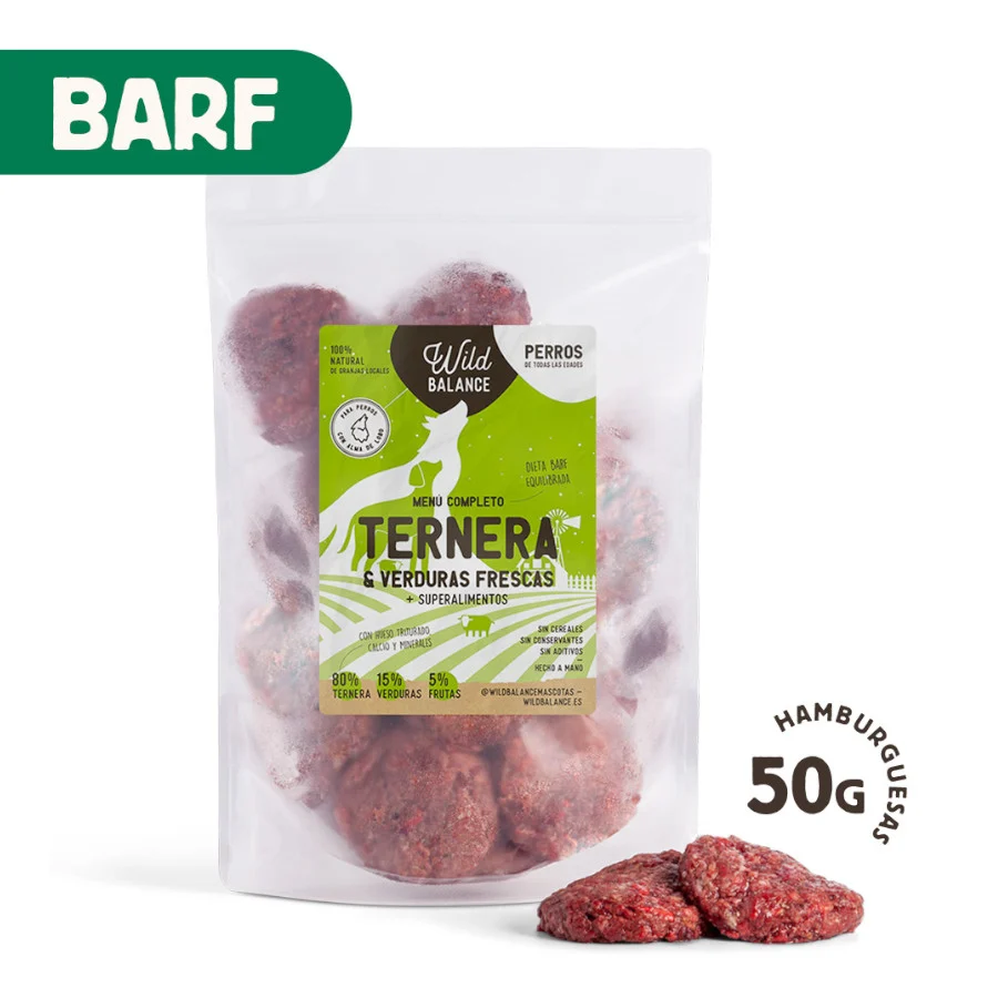 Wild Balance Barf Menú ternera y verduras comida congelada para perros - Image 2