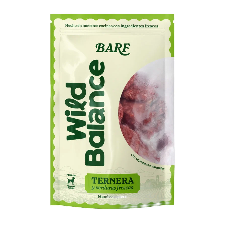Wild Balance Barf Menú ternera y verduras comida congelada para perros