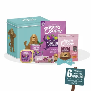 1 ud. Edgard & Cooper Kit de Navidad con comida, contenedor y pajarita para perros