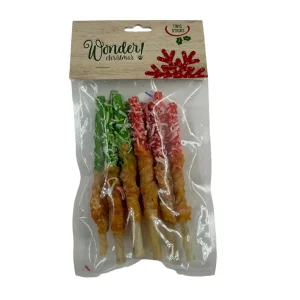10 barritas Wonder Christmas Barritas Twist de Cuero con Pollo para perros