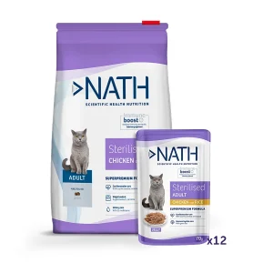 10 kg + 12 sobres x 70 g Pack Nath Sterilised