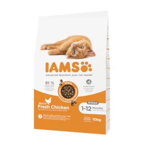 10 kg IAMS Kitten&Junior Pollo pienso para gatos