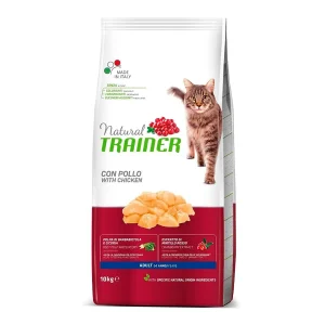 10 kg Natural Trainer Adult Pollo pienso para gatos