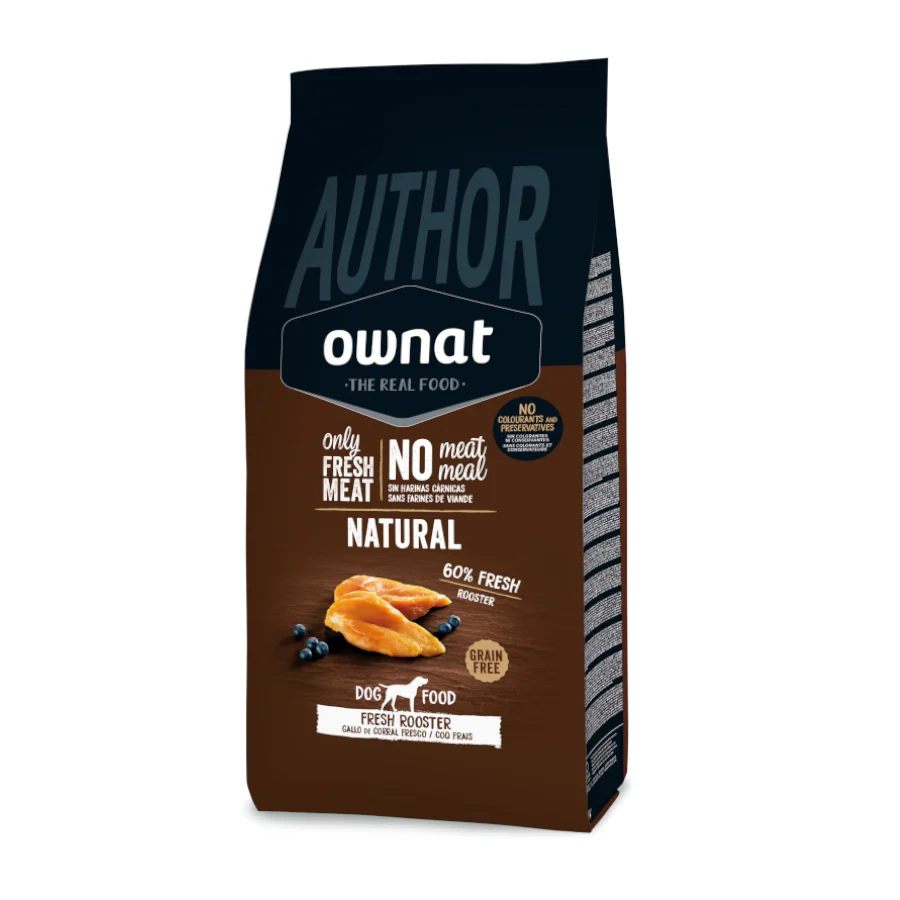 10 kg Ownat Author Natural Gallo de Corral pienso para perros