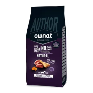10 kg Ownat Author Pato Fresco y Pollo pienso para perros