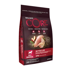 10 kg Wellness Core Active Life Pollo con Pavo pienso para perros