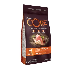 10 kg Wellness Core Adult Medium Original Pavo y Pollo pienso para perros