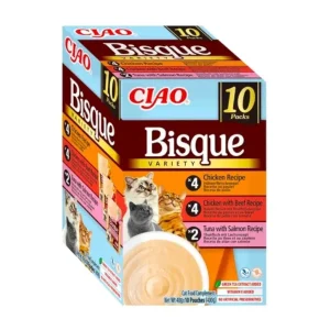 10 Sobres x 40 g Ciao Bisque Multipack Snack Cremoso para gatos