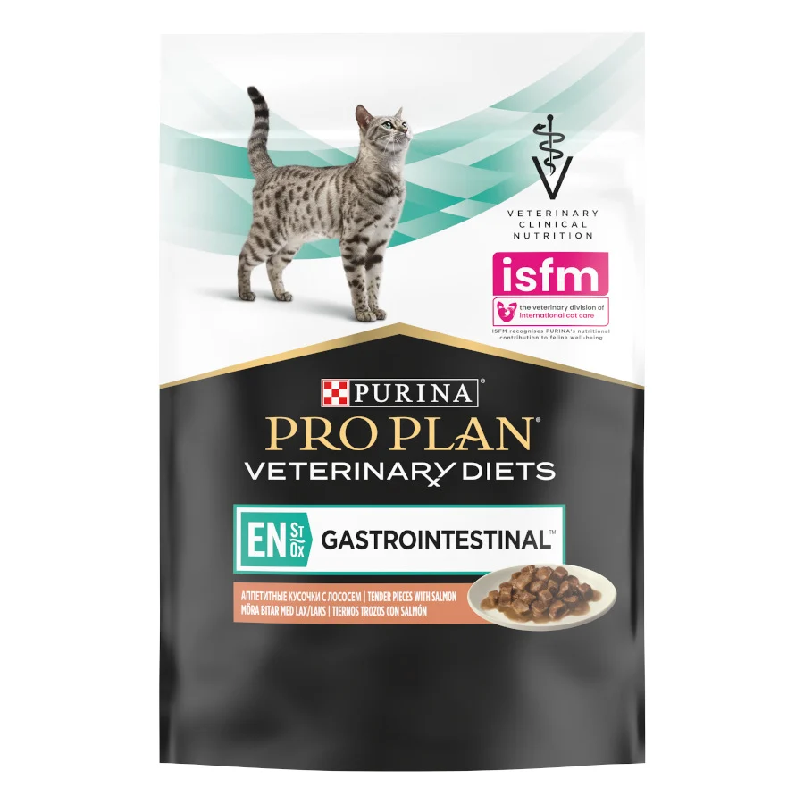 10 sobres x 85 g Pro Plan Veterinary Diets Feline En Gastrointestinal Salmón en Salsa sobre para gatos - Image 2