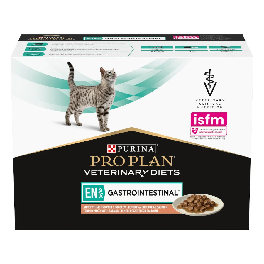 10 sobres x 85 g Pro Plan Veterinary Diets Feline En Gastrointestinal Salmón en Salsa sobre para gatos
