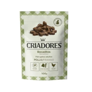 100 g Criadores Bocaditos de Pollo snack para gatos de razas grandes