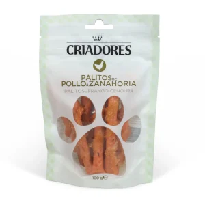100 g Criadores Palitos de Pollo y Zanahoria snack para perros
