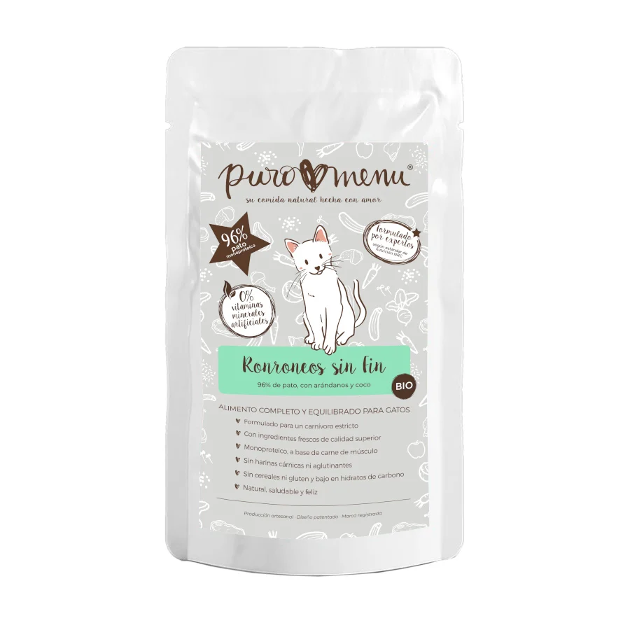 100 g Puro Menu Bio Ronroneos sin Fin sobre para gatos