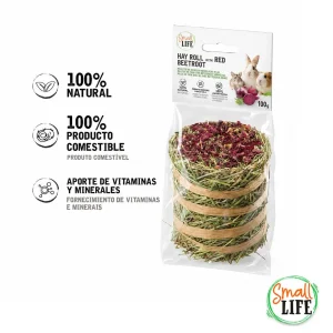 100 g Small Life Rollo de Heno con Remolacha Roja Snack para roedores y conejos