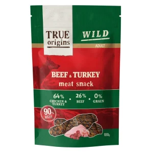 100 g True Origins Tiras Wild Adult Ternera y Pavo para perros