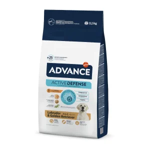 11.5 kg Advance Active Defense Adult Labrador & Golden Retriever Pollo y Arroz pienso para perros