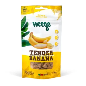 12 bolsitas x 50 g Weego Bocaditos Tender de Banana para perros