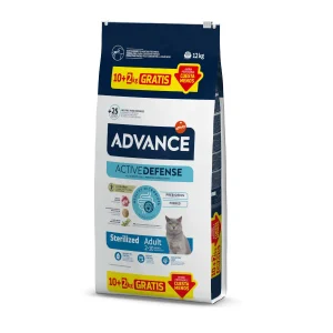 12 kg (10 + 2 ¡gratis!) Advance Adult Sterilized Pavo y Cebada pienso para gatos