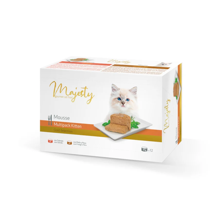 12 latas x 85 g Majesty Kitten Gold Selection Mousse lata