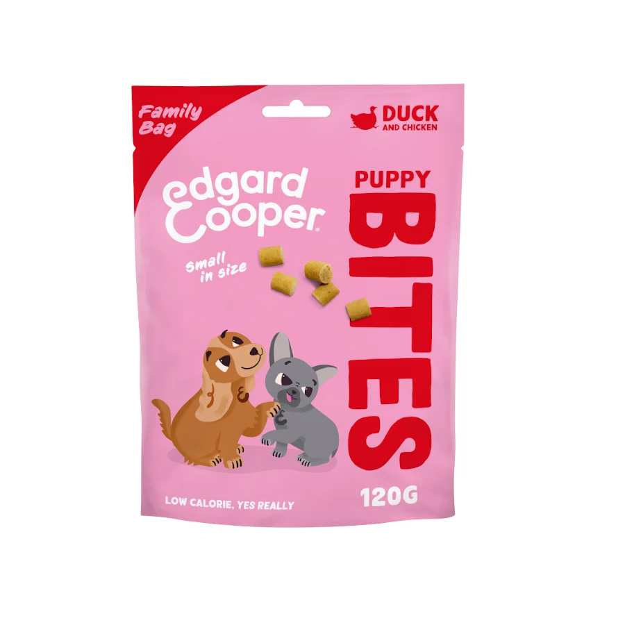120 g Edgard & Cooper Bocaditos Mini de Pato y Pollo para cachorros