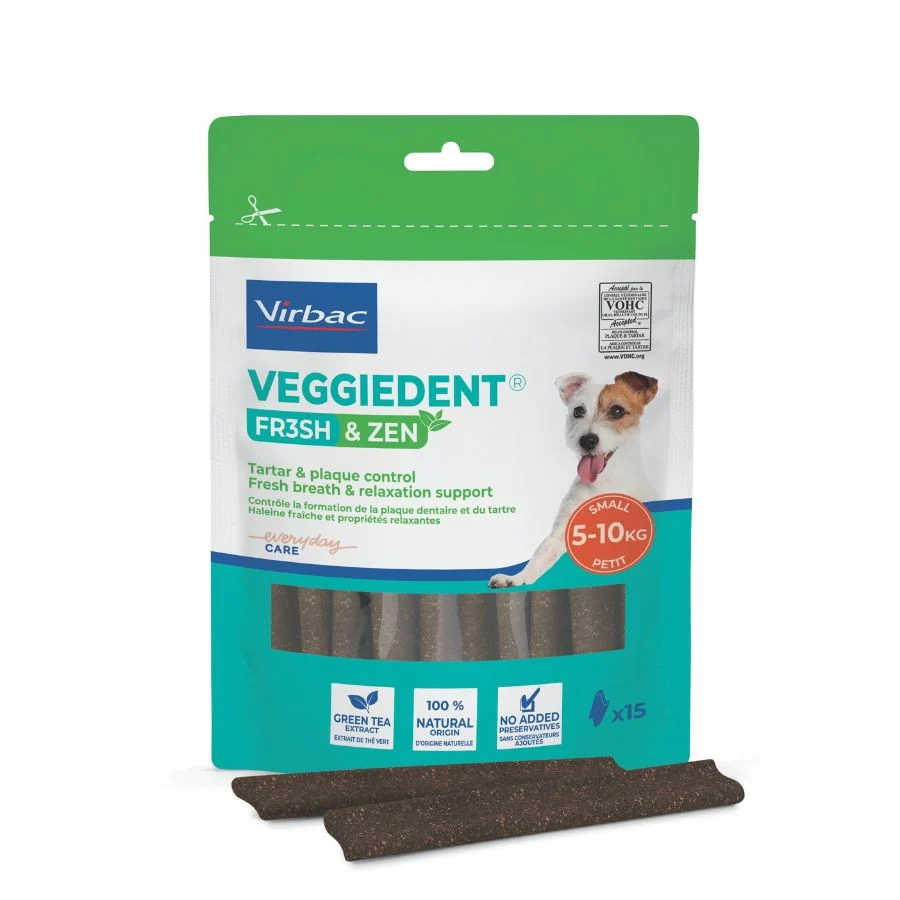 15 barritas Virbac Láminas Veggiedent Zen S para perros