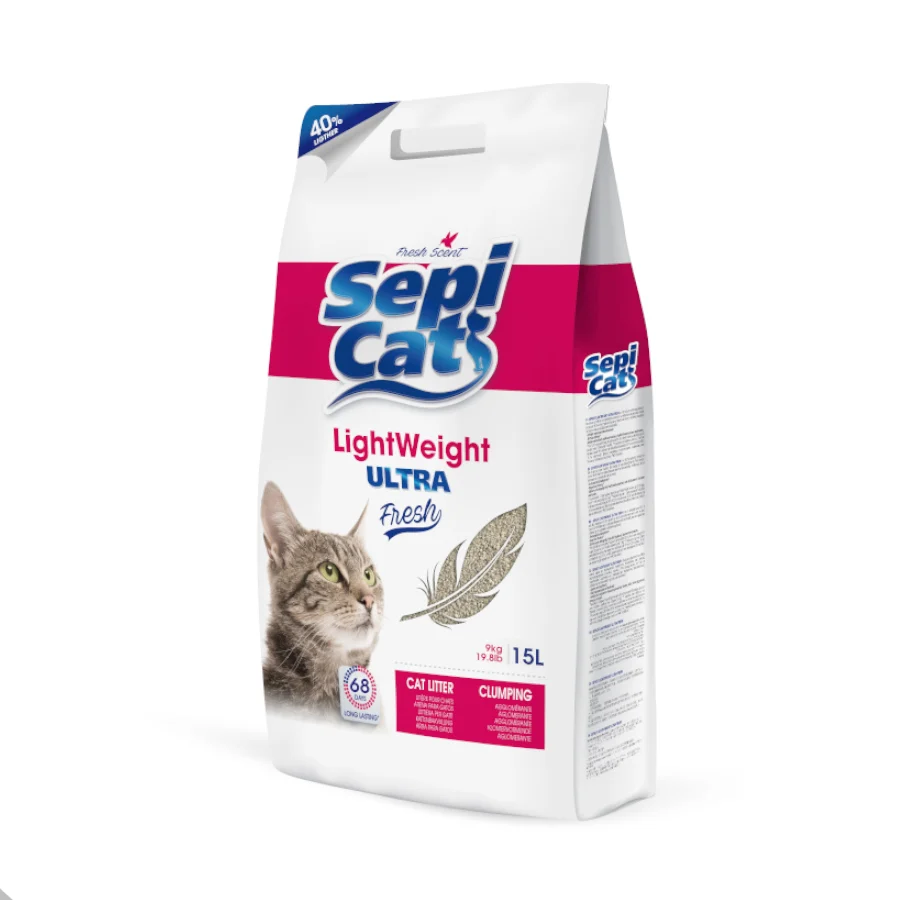 15 L Sepicat LightWeight Ultra Fresh arena aglomerante ligera para gatos