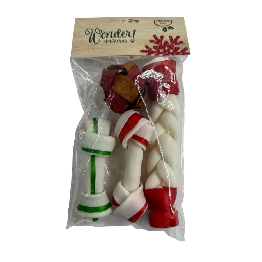 180 g Wonder Christmas Snacks Funny Pack de Cuero para perros