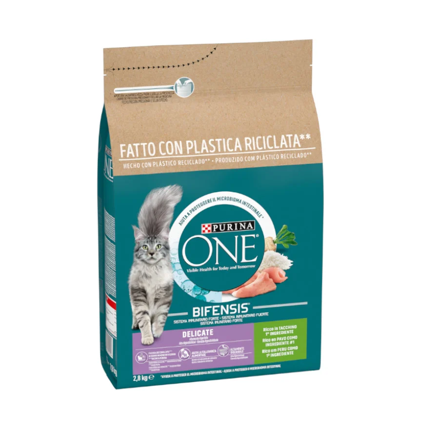 2.8 kg One Sensitive Bifensis Pavo y Arroz pienso para gatos