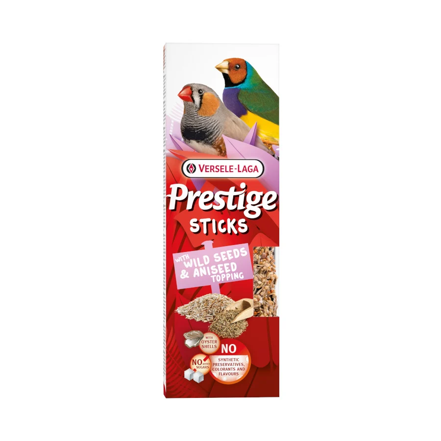 2 barritas Versele-Laga Prestige Sticks Barritas Semillas silvestres y anís para aves pequeñas