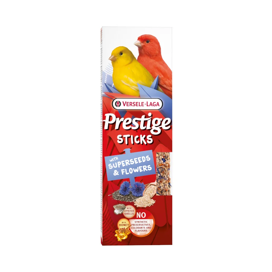 2 barritas Versele-Laga Prestige Sticks Barritas Semillas y Flores para aves pequeñas