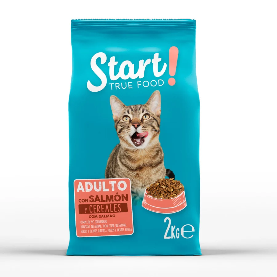 2 kg Start Adulto Salmón y Cereales pienso para gatos
