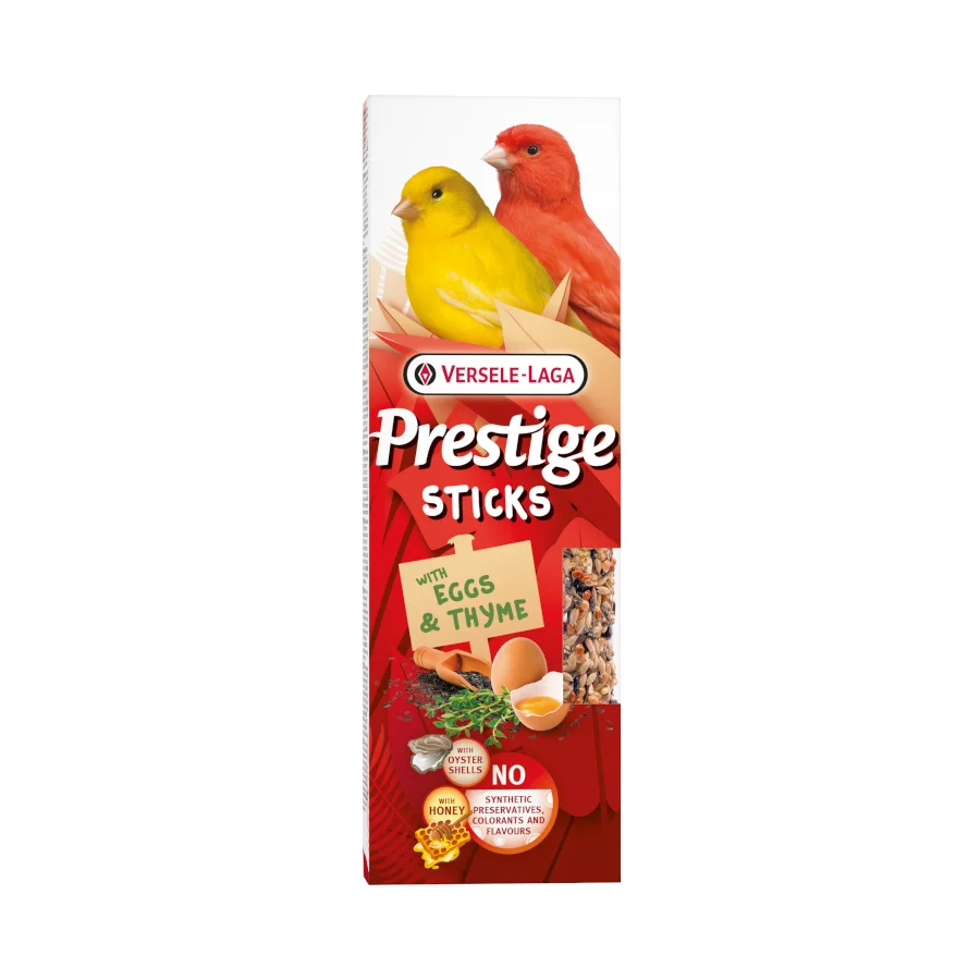 2 uds. Versele-Laga Prestige Sticks Barritas Huevos y Tomillo para aves pequeñas
