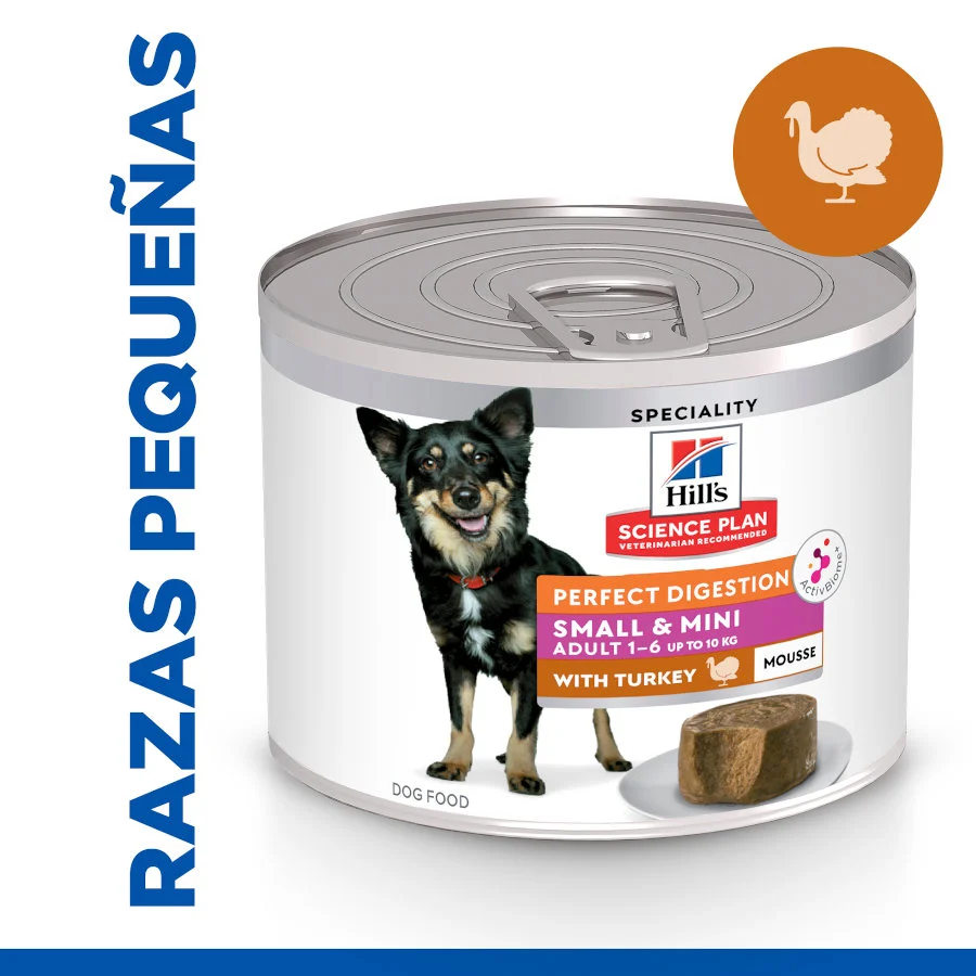 200 g Hill's Science Plan Adult Small & Mini Perfect Digestion Mousse de Pavo lata para perros - Image 2