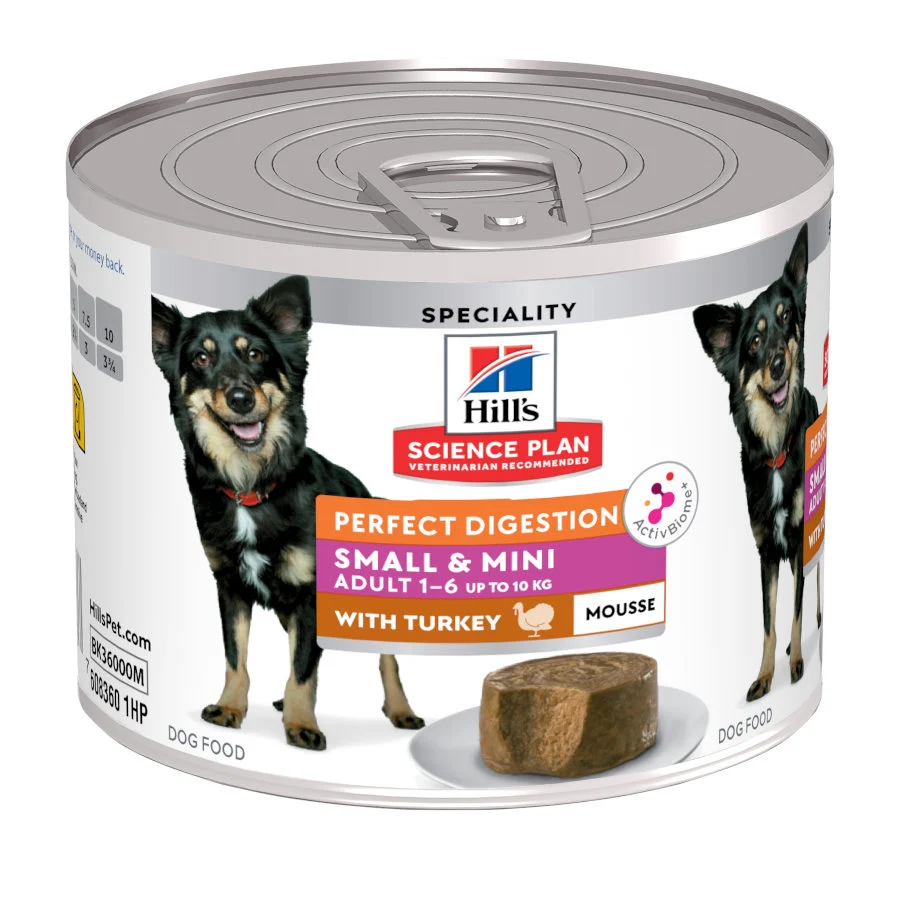 200 g Hill's Science Plan Adult Small & Mini Perfect Digestion Mousse de Pavo lata para perros