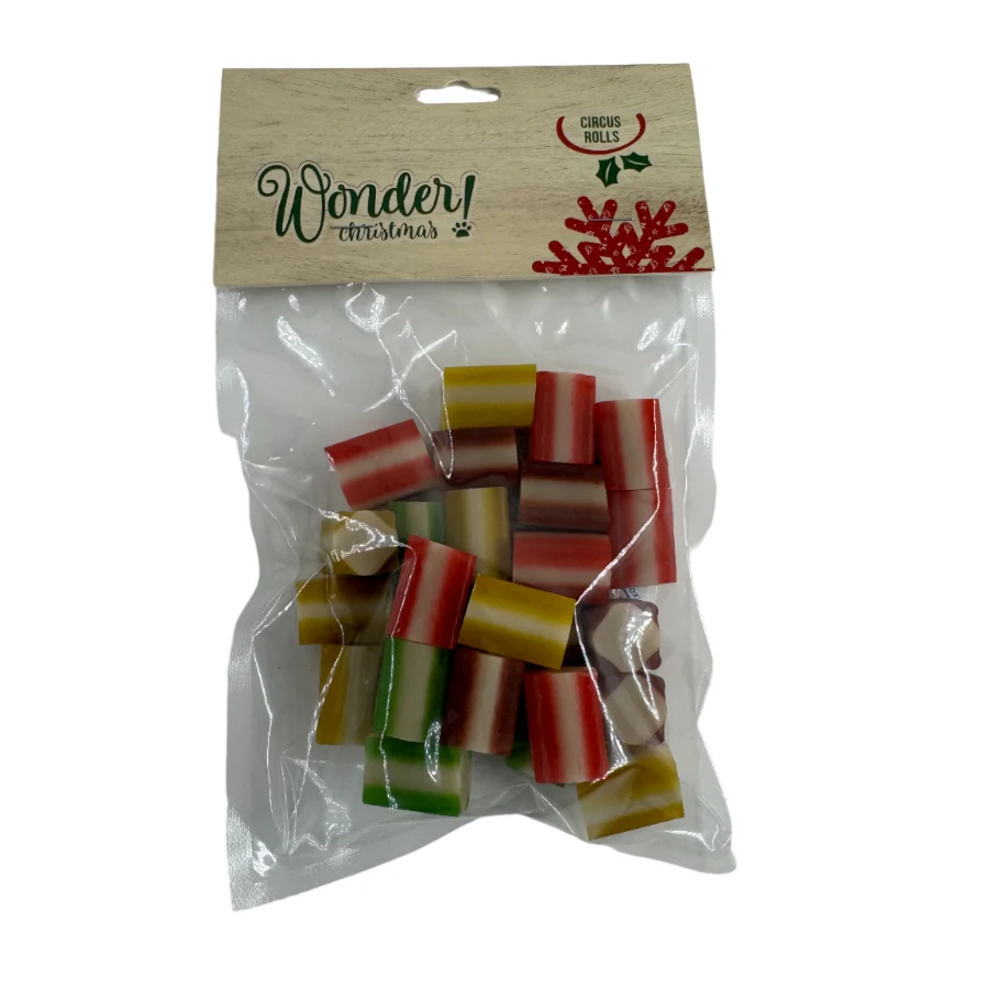 200 g Wonder Christmas Bocaditos Circus Rolls para perros
