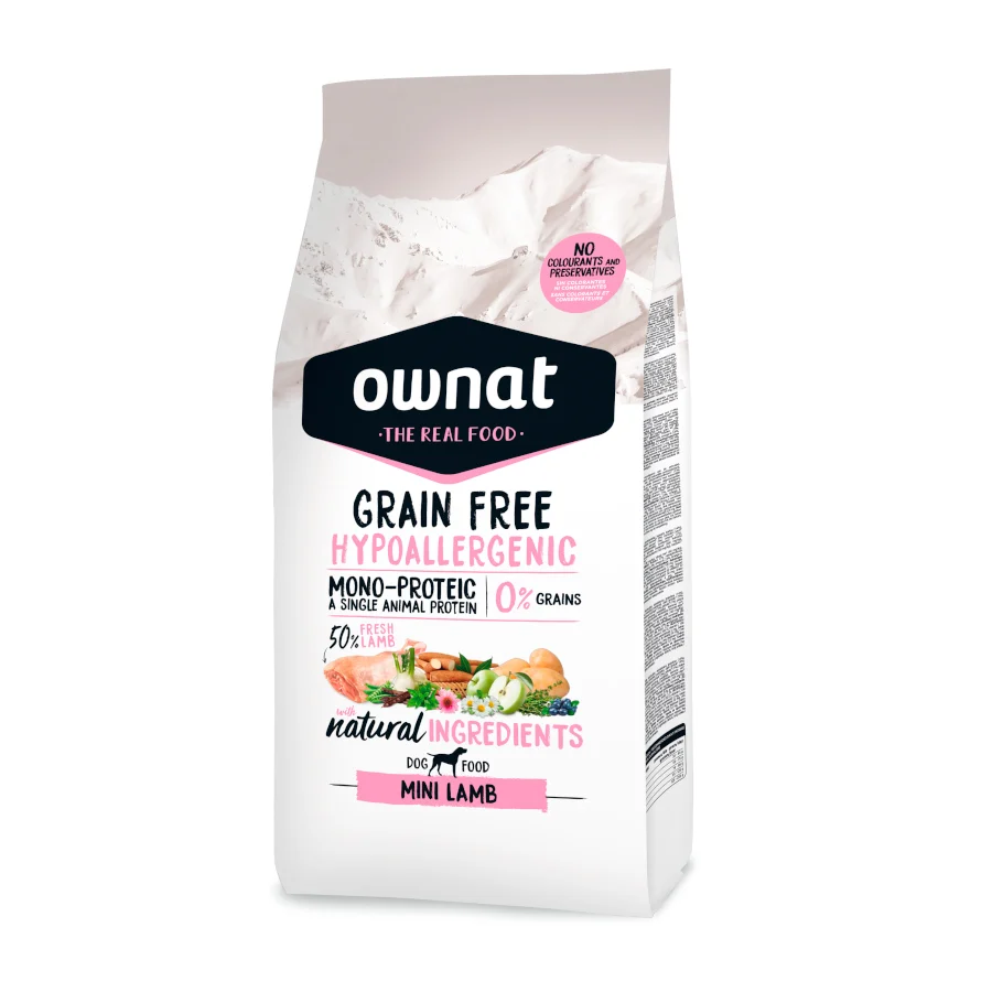 3 kg Ownat Grain Free Hipoalergénico Mini Cordero pienso para perros