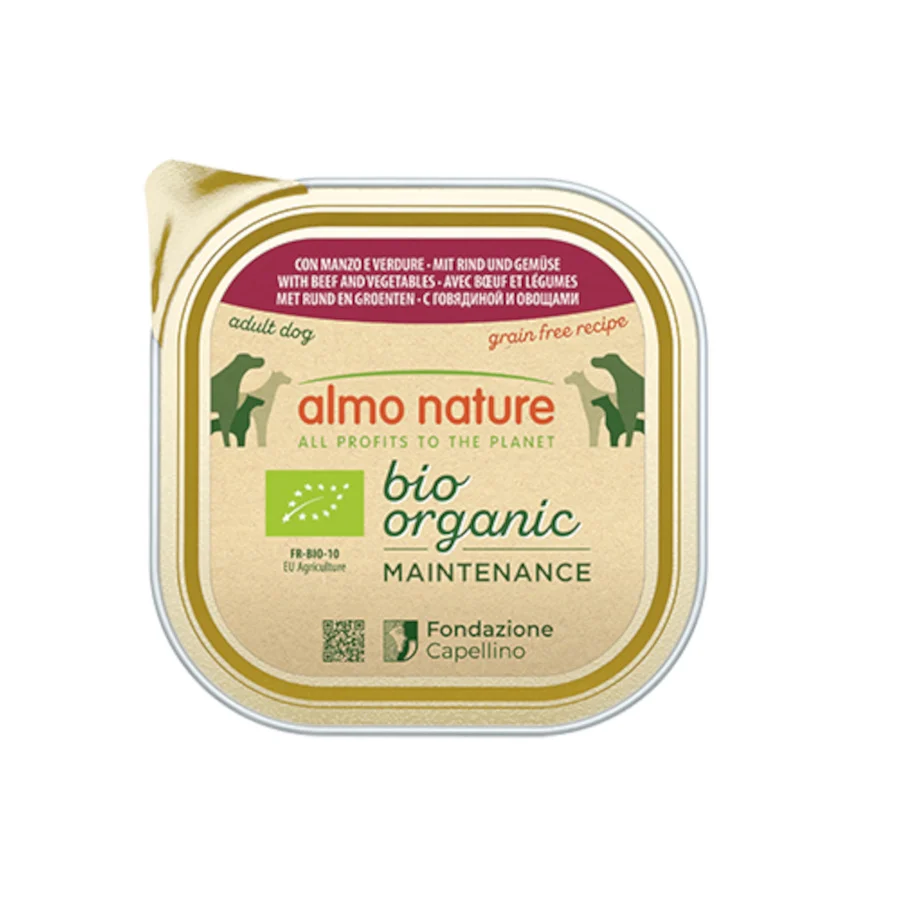 300 g Almo Nature Bio Organic Maintenance Grain Free Ternera y Verduras tarrina para perros