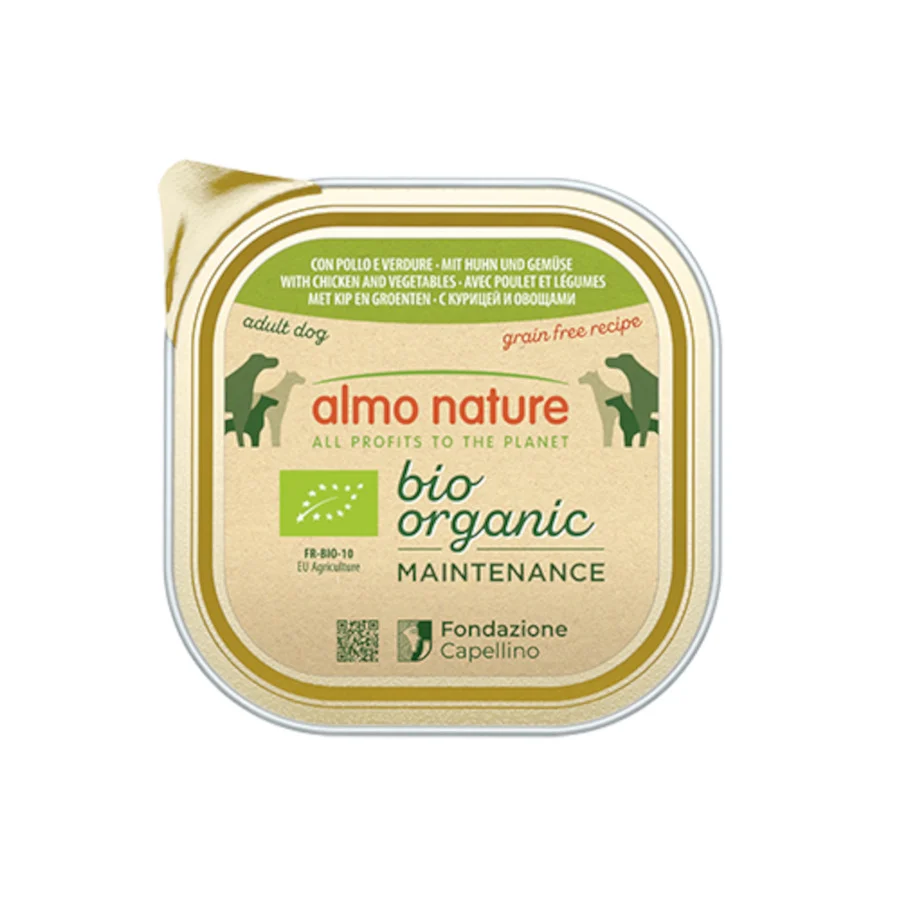 300 g Almo Nature Bio Organic Maintenance Pollo y Verduras tarrina para perros
