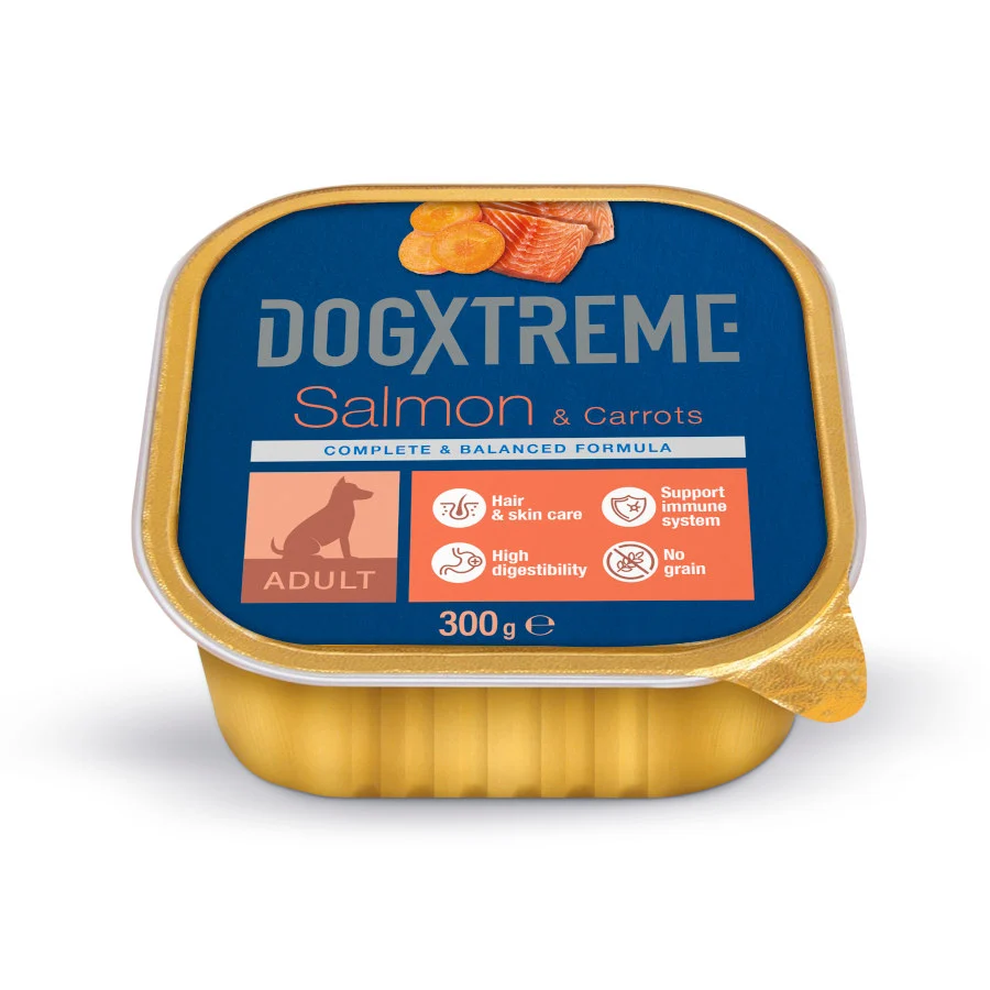 300 g Dogxtreme Adult Salmón y Zanahorias tarrina para perros