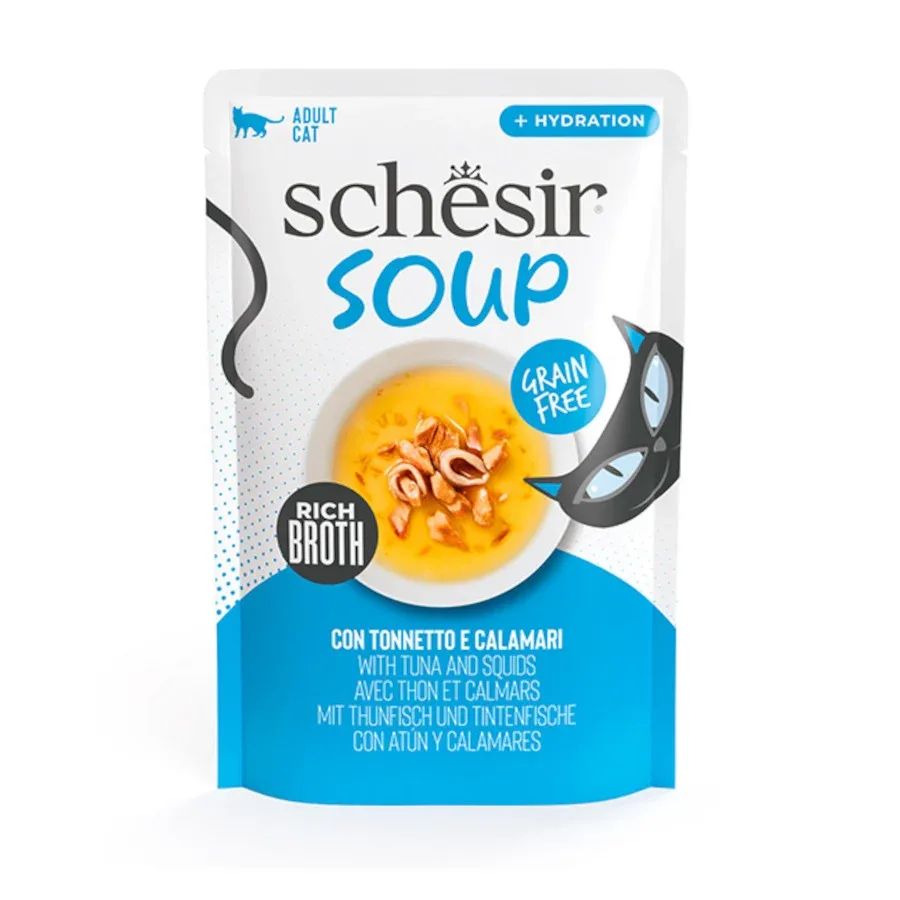 40 g Schesir Atún y Calamar en Sopa sobre para gatos