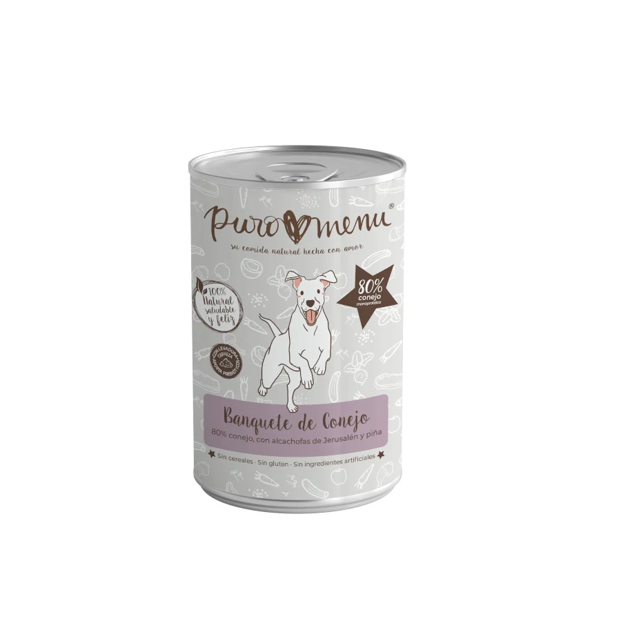 400 g Puro Menu Bio Banquete de Conejo lata para perros