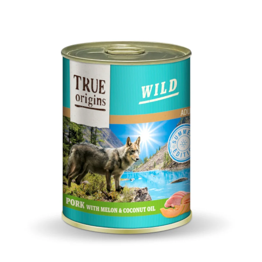 400 g True Origins Wild Summer Cerdo con Melón y Aceite de Coco lata para perros