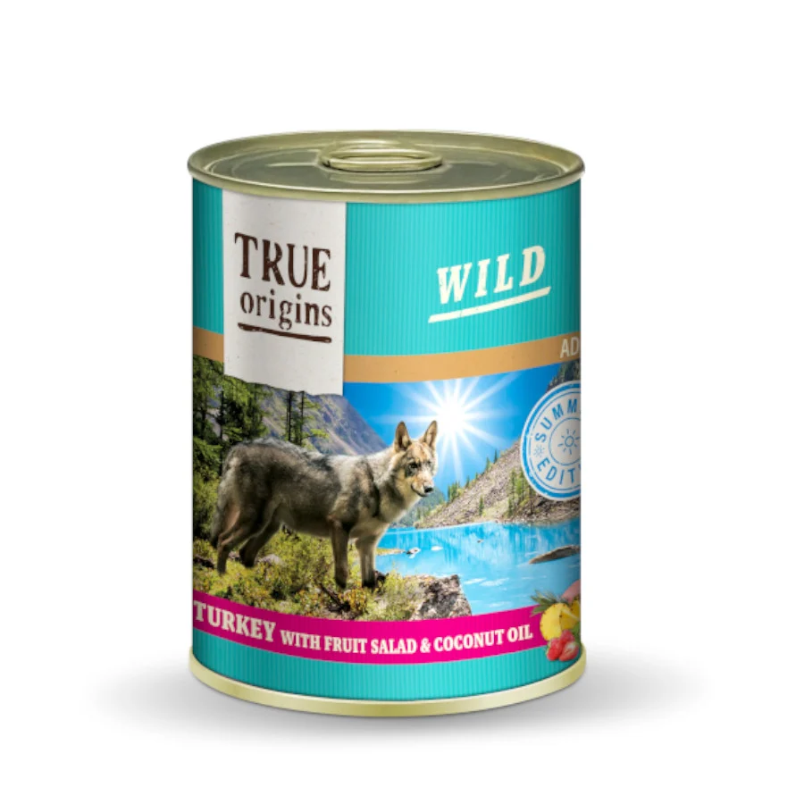 400 g True Origins Wild Summer Pavo con Ensalada de Frutas y Aceite de Coco lata para perros