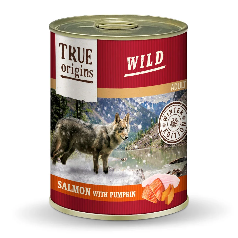 400 g True Origins Wild Winter Edition Salmón y Calabaza lata para perros